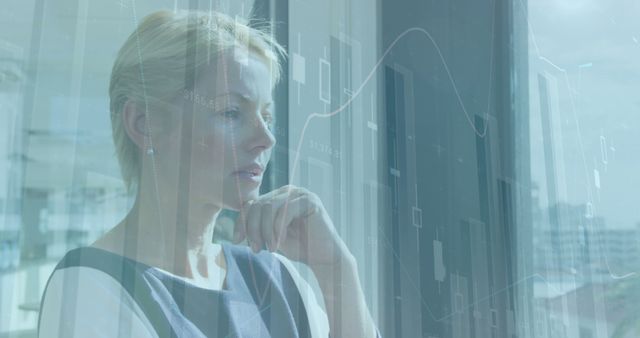 Thoughtful Businesswoman Analyzing Data in Office - Download Free Stock Images Pikwizard.com