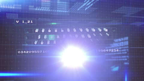 Futuristic Interface with Glowing Keyboard Animation