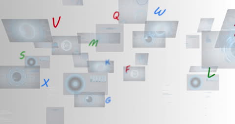 Digital Interface Glowing Network Connections