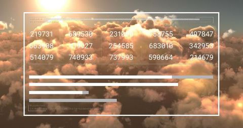 futuristic digital interface above sunrise clouds - Download Free Stock Images Pikwizard.com
