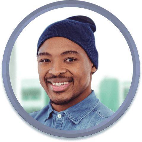 Transparent Young Man Smiling Confidently