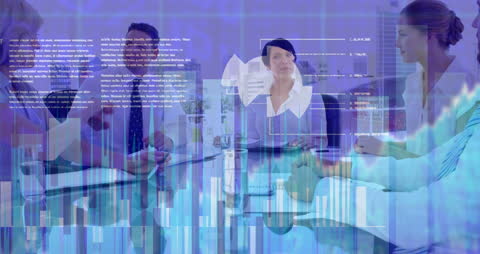 Business Team Discussing Financial Data Analytics