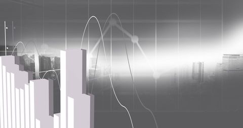 Digital Graphs Visualization over Urban Landscape - Download Free Stock Images Pikwizard.com