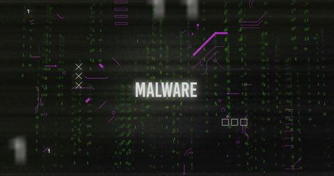 Glitch Effect and Binary Code Overlaid on Malware Text - Download Free Stock Images Pikwizard.com