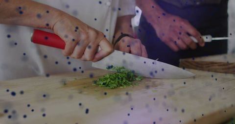 Chef Chopping Vegetables with DNA Overlay Concept - Download Free Stock Images Pikwizard.com