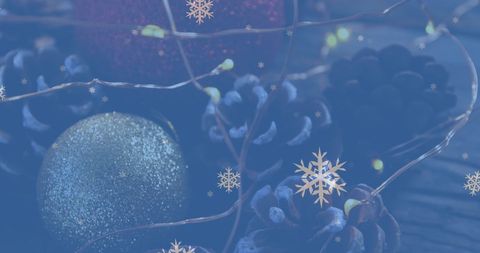 Christmas Decorations with Snowflakes and Pine Cones - Download Free Stock Images Pikwizard.com