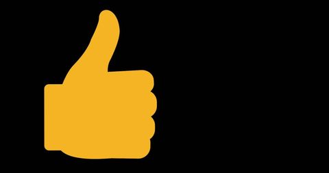 Thumbs Up Icon on Black Background Highlighting Approval - Download Free Stock Images Pikwizard.com