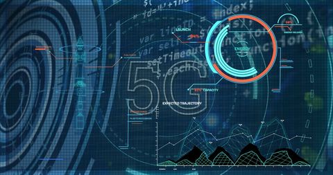 Digital HUD Display with 5G Network and Data Processing Graphics - Download Free Stock Images Pikwizard.com