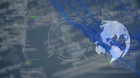 Digital Globe with Data Particles in Global Technology Concept