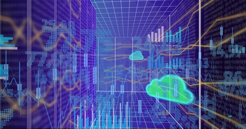 Futuristic Data Center with Cloud Computing Concept - Download Free Stock Images Pikwizard.com