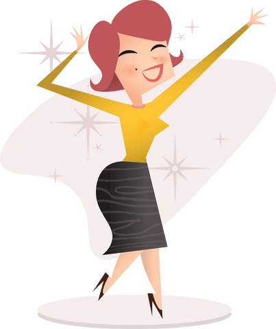 smiling woman on stage illustration with transparent background - Download Free Stock Videos Pikwizard.com