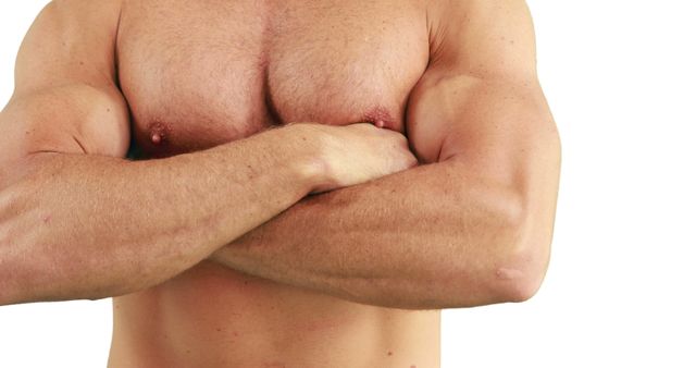 Muscular Male Upper Body with Crossed Arms - Download Free Stock Images Pikwizard.com