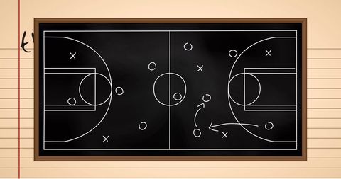Tactical Basketball Strategy Illustrated on Chalkboard - Download Free Stock Images Pikwizard.com