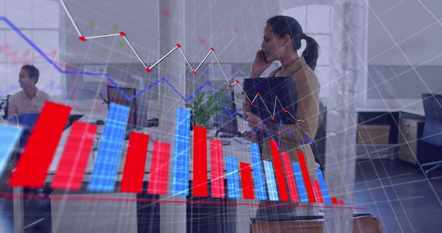 Businesswoman Analyzing Financial Graphs and Charts in Office - Download Free Stock Images Pikwizard.com