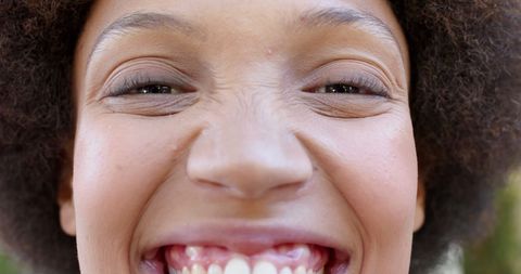 Joyful African American Woman Smiling