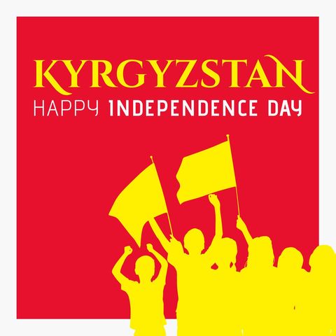 Kyrgyzstan Independence Day Celebration with Flags - Download Free Stock Templates Pikwizard.com