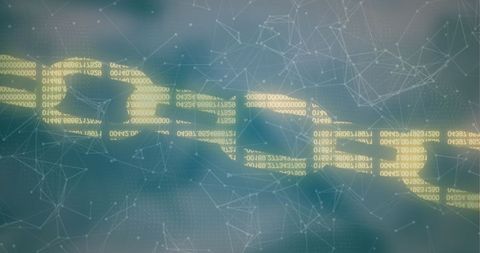 Cybersecurity Chain Network on Grey Gradient Backdrop