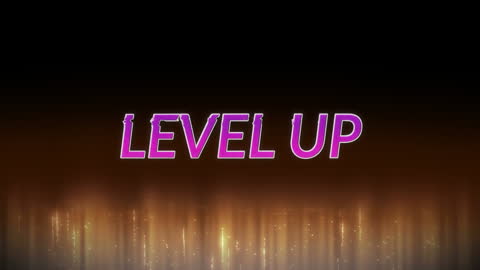 Level Up Text with Glowing Background