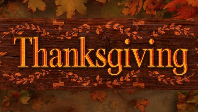 Celebrating thanksgiving with rustic wooden plank sign and glowing serif lettering