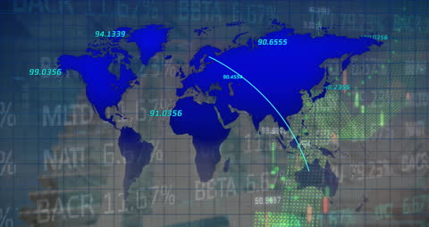 Global Digital Network in Economic Data Exchange Animation