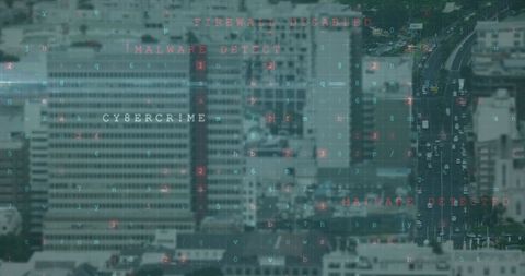 Digital Crime Interface Overlay Cityscape