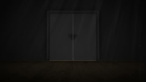 Light Trails Streaming Through Dark Doorway Animation