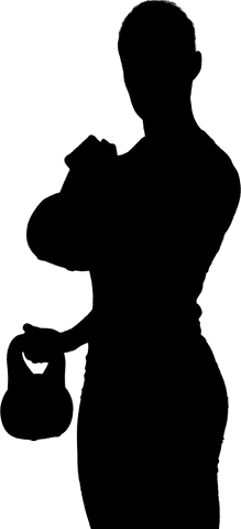 Transparent sportsman lifting kettlebell for fitness inspiration