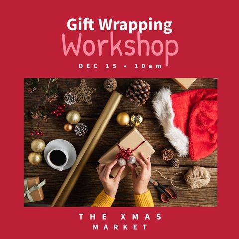 Hands Wrapping Christmas Gift with Festive Decorations - Download Free Stock Templates Pikwizard.com