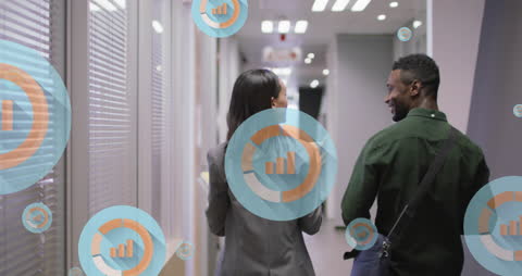 Colleagues Discussing with Virtual Data Holograms