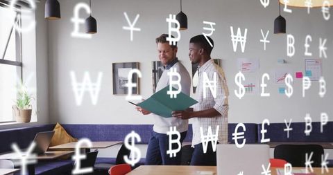 Collaborative business meeting with modern digital interface