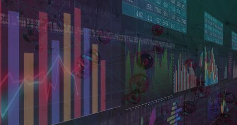 Futuristic Data Visualization with Charts and Molecules