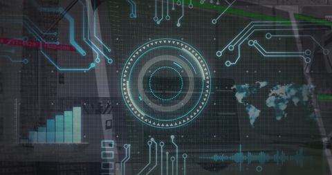 Digital Scope Scanning Data on High-Tech Interface - Download Free Stock Images Pikwizard.com