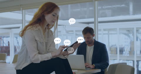 Business Professionals Networking with Mobile Technology