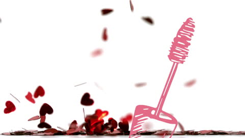 Falling Hearts with Mascara Icon Visual Effect