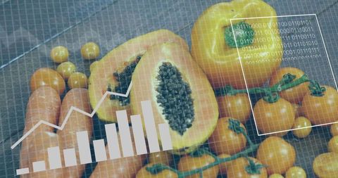 Fresh Produce with Digital Data Overlay for Organic Analytics