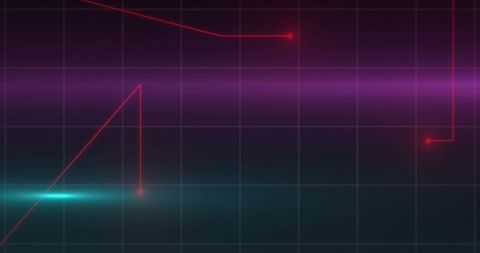 Glowing digital data connections on black background