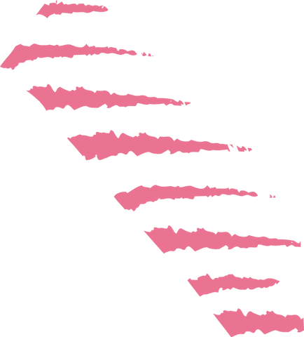 Pink Torn-Paper Brush Strokes on Transparent Background