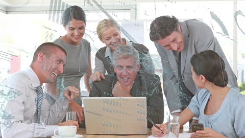 Animated Financial Data Meeting in Collaborative Office