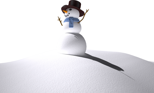 Transparent Christmas Snowman with Black Hat and Blue Scarf - Download Free Stock Videos Pikwizard.com