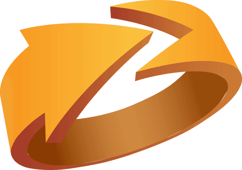 Curved Yellow Arrow Loop Symbol, Transparent Background, Vector Design - Download Free Stock Videos Pikwizard.com
