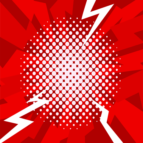 dynamic red burst with white dots and thunder on transparent background - Download Free Stock Videos Pikwizard.com
