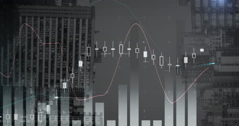 Futuristic Financial Data with Urban Backdrop