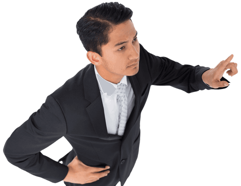 Innovative Biracial Businessman Pointing on Transparent Background - Download Free Stock Videos Pikwizard.com