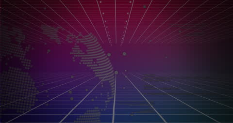 Futuristic Global Network with Digital Data Connections