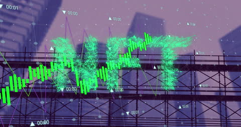 NFT Text Animation on Urban Business Background