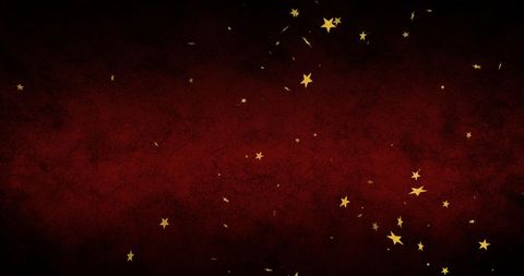 Golden Stars on Dark Red Background for Festive Celebrations