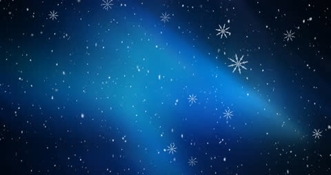 Falling Snowflakes on Blue Gradient Background