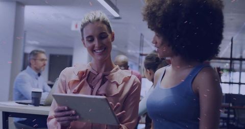 Diverse Professionals Collaborating in Modern Open-Plan Office