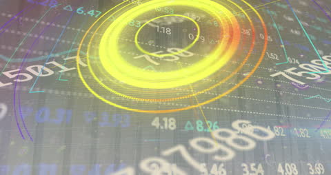 Abstract Animation With Financial Data and Circular Scan