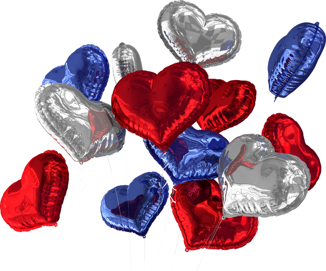 Transparent Red, Silver, and Blue Heart Balloons Collection - Download Free Stock Videos Pikwizard.com